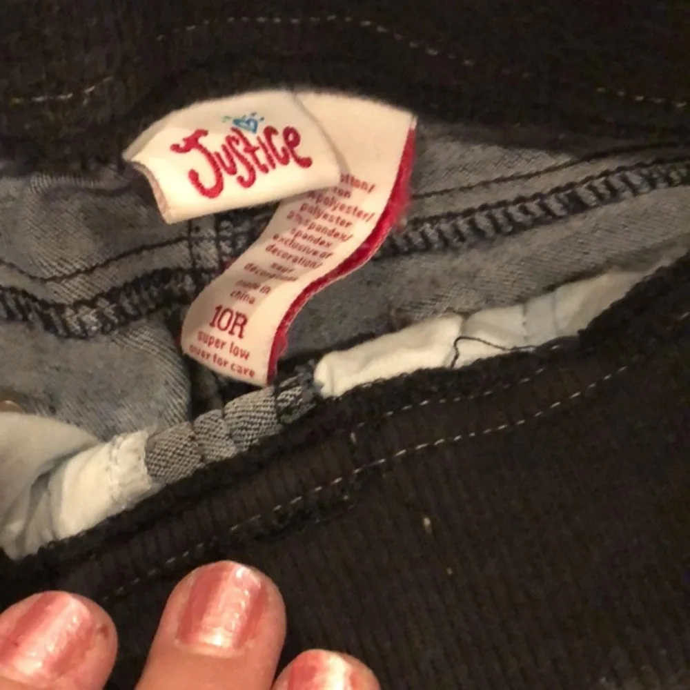 Justice pull on drawstring‎ jeans size 10R girls. K#7